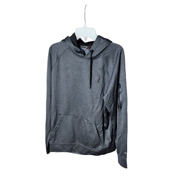 Spyder Active Men's Lightweight Grey Hooded Pullover Large - Picture 1 of 8